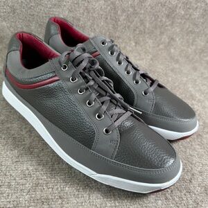 Foot Joy Men’s 11.5 Golf Shoes Gray Leather Contour Casual Spikeless Lace Up NEW